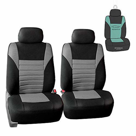 Picture of FH Group FB068102 Premium 3D Air Mesh Seat Covers (Gray) Front Set with Gift - Universal Fit for Cars, Trucks, SUVs