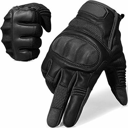 Picture of AXBXCX Touch Screen Full Finger Gloves for Motorcycles Cycling Motorbike ATV Bike Camping Climbing Hiking Work Outdoor Sports Men Women Black XL