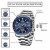 Picture of BENYAR Chronograph Wrist Watch for Men | Classic Design | Quartz Movement 30M Waterproof | Analog Quartz Watch | 22mm Stainless Steel | Scratch Resistant | Available in Blue Color