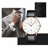 Picture of Watch, Mens Watch, Minimalist Fashion Simple Wrist Watch Analog Date with Leather Strap