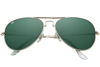 Picture of Foldies Gold Folding Aviators with Polarized Classic Green Lenses