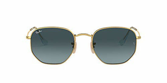 Picture of Ray-Ban RB3548N Flat Lens Hexagonal Sunglasses, Gold/Blue Gradient Grey, 51 mm