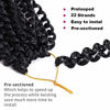 Picture of 7 Pack 16 Inch Passion Twist Hair Water Wave Synthetic Crochet Braids for Passion Twist Braiding Hair Goddess Locs Bohemian Curl Hair Extensions (7Packs, 16Inch, 1B#)