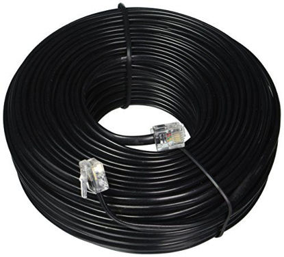 Picture of iMBAPrice 100 Feet Long Telephone Extension Cord Phone Cable Line Wire - Black