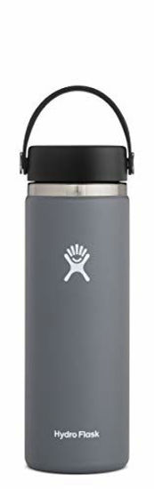 Picture of Hydro Flask Water Bottle - Stainless Steel & Vacuum Insulated - Wide Mouth 2.0 with Leak Proof Flex Cap - 20 oz, Stone