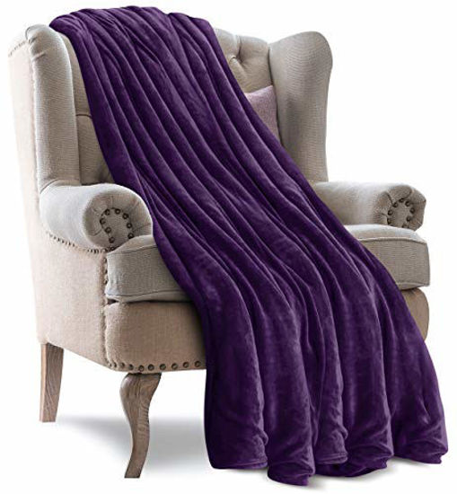 Picture of Utopia Bedding Fleece Blanket Throw Size Purple 300GSM Luxury Bed Blanket Fuzzy Soft Blanket Microfiber