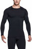 Picture of TSLA Men's Thermal Long Sleeve Compression Shirts, Athletic Base Layer Top, Winter Gear Running T-Shirt, Heatlock Round Neck(yud54) - Black, X-Large