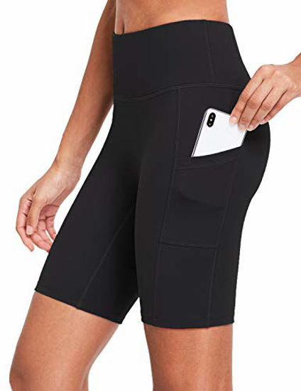 GetUSCart- BALEAF Women's 8 Buttery Soft Biker Yoga Shorts High Waisted  Workout Compression Pocketed Shorts Black Size XL