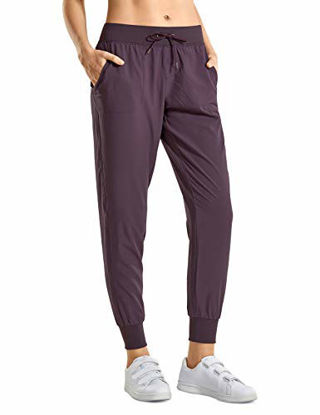 Picture of CRZ YOGA Women's Lightweight Joggers Pants with Pockets Drawstring Workout Running Pants with Elastic Waist Arctic Plum XX-Small