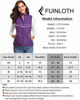 Picture of Fuinloth Women's Padded Vest, Stand Collar Lightweight Zip Quilted Gilet Purple S