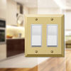 Picture of Amerelle Century Double Rocker Steel Wallplate in Polished Brass