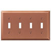 Picture of AMERELLE 163T4AC Century Quadruple Toggle Steel Wallplate in Antique Copper