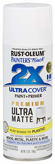 Picture of Rust-Oleum 331181 Spray Paint Painter's Touch 2X Cover, 12 Oz, Ultra Matte White