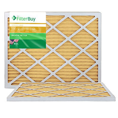 Picture of FilterBuy 14x36x1 MERV 11 Pleated AC Furnace Air Filter, (Pack of 2 Filters), 14x36x1 - Gold