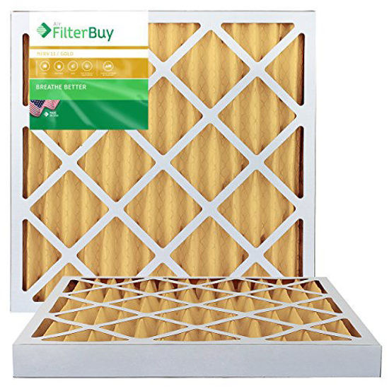 Picture of FilterBuy 23.5x23.5x2 MERV 11 Pleated AC Furnace Air Filter, (Pack of 2 Filters), 23.5x23.5x2 - Gold