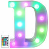 Picture of Pooqla Colorful LED Marquee Letter Lights with Remote - Light Up Marquee Signs - Party Bar Letters with Lights Decorations for The Home - Multicolor D