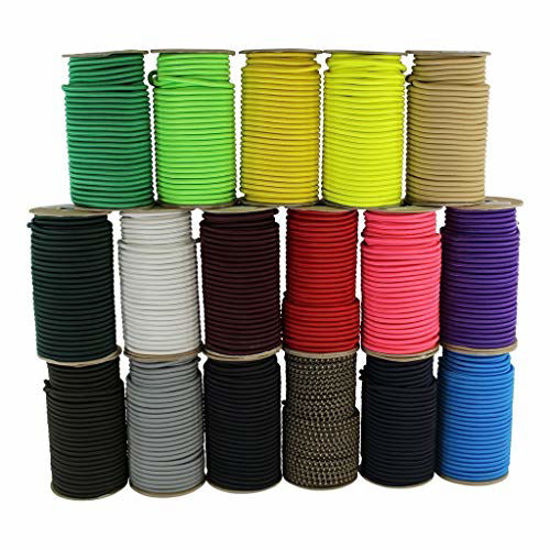 Picture of SGT KNOTS Marine Grade Shock Cord - 100% Stretch, Dacron Polyester Bungee for DIY Projects, Tie Downs, Commercial Uses (3/8", 10ft, MidnightBlue)