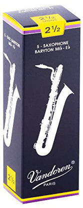 Picture of Vandoren SR2425 Bari Sax Traditional Reeds Strength 2.5; Box of 5