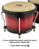 Picture of Meinl Percussion Bongos with Rubberwood Stave Shells - NOT MADE IN CHINA - Natural Buffalo Skin Heads, 2-YEAR WARRANTY, Wine Red Burst (HB100WRB)