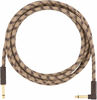 Picture of Fender Festival Hemp Instrument Cable - 10' Straight-Angle, Brown Stripe