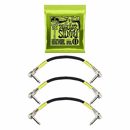 Picture of Ernie Ball Regular Slinky w/Black Pancake Patch Cable 3-Pack Bundle (BE0003)
