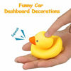 Picture of wonuu Rubber Duck Toy Car Ornaments Yellow Duck Car Dashboard Decorations with Propeller Helmet