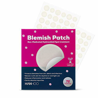 Picture of Hanhoo - Blemish Patch | Spot Treatment - Reduce Size and Redness of Blemishes - Hydrocolloid Skin Protection (72 Patch Count)