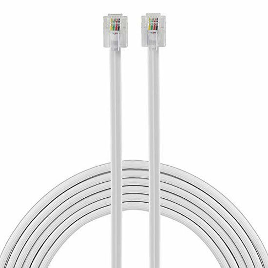Picture of Power Gear Telephone Line Cord, 7 Feet, Phone Cord, Modular Jack Ends, Works for Phone, Modem or Fax Machine, for Use in Home or Office, White, 76581