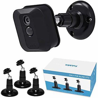 Picture of Blink XT / XT2 Camera Mount, 360 Degree Adjustable Indoor/Outdoor Wall Mount Bracket for Blink Home Security System Black 3 Pack