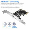 Picture of 2.5GBase-T PCIe Network Adapter with 1 Port, 2500/1000/100Mbps PCI Express Gigabit Ethernet Card RJ45 LAN Controller Support Windows Server/Windows/Linux, Standard and Low-Profile Brackets Included