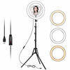 Picture of Ring Light with Stand and Phone Holder, 10 inch Adjustable Circle Light with Extendable Tripod 59", USB Powered Ring Lights for iPhone Selfie, Video Recording, TikTok Streaming, Zoom Meeting