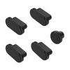 Picture of MOSISO 5 Pcs Anti Dust Dirt Plug Compatible with 2019 MacBook Pro 16 inch A2141, 2019 2018 MacBook Air 13 inch A1932, 2016-2019 MacBook Pro 13/15 inch, Silicone Port Plugs Cover Set Dust Cups, Black