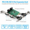 Picture of MZHOU PCI-Express PCIe Expansion Card - 1X Serial COM interfaces - COM Port RS232 Interface - Adapter Converter Card, RS-232 Module with 4 Connections, 18-pin