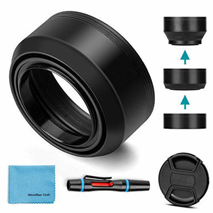 Picture of 67mm Lens Hood Universal Collapsible Lens Sun Shade Hood with Centre Pinch Lens Cap for Canon Nikon Sony Pentax Olympus Fuji Camera