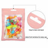 Picture of 100 Pieces Resealable Mylar Ziplock Food Storage Bags with Clear Window Coffee Beans Packaging Pouch for Food Self Sealing Storage Supplies (Pink, 4.7 x 7.9 Inch)