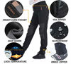 Picture of Postropaky Women's Outdoor Snow Ski Pants Waterproof Windproof Fleece Slim Hiking Softshell Pants(Black8S)