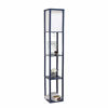 Picture of Simple Designs Home LF1014-NAV Etagere Organizer Storage Shelf Linen Shade Floor Lamp, Navy