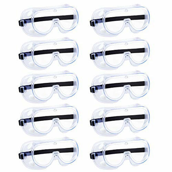 Picture of Safety Goggles, Protective Safety Glasses, Soft Crystal Clear Eye Protection - Perfect for Construction, Shooting, Lab Work, and More (10 Pack)