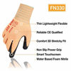 Picture of DEX FIT Nitrile Work Gloves FN330, 3D Comfort Stretch Fit, Power Grip, Smart Touch, Durable Foam Coated, Thin & Lightweight, Machine Washable, Orange Medium 3 Pairs