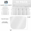 Picture of TCP Global Salon World Safety Face Shields with All Clear Glasses Frames (Pack of 10) - Ultra Clear Protective Full Face Shields to Protect Eyes, Nose, Mouth - Anti-Fog PET Plastic, Goggles