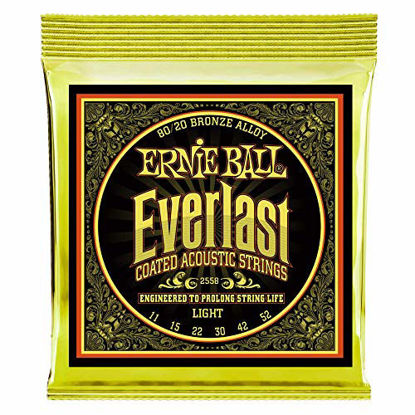 Picture of Ernie Ball Everlast Light (11-52) Coated 80/20 Acoustic Guitar Strings (P02558)