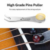Picture of Donner Acoustic Guitar Bridge Pins, 6 PCS Wooden Guitar Bridge Pins Inlaid 3mm Abalone Dot with Guitar Pins Puller and Sandpaper (Brown Cocobolo)