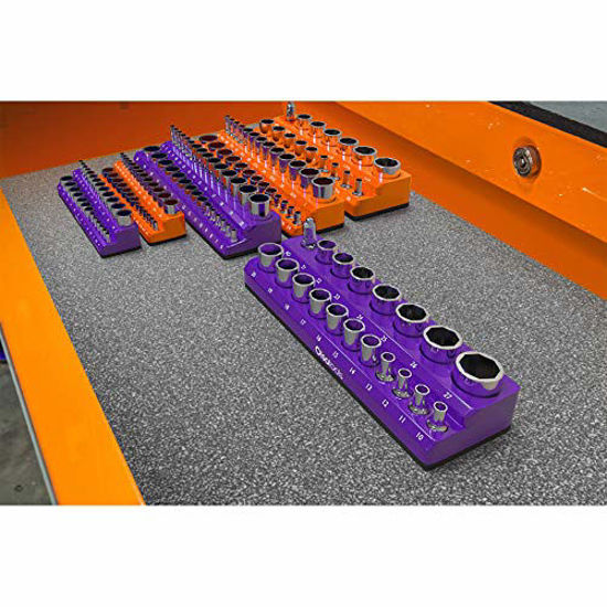 Getuscart Magnetic Socket Organizer 38 Inch Drive Sae Orange Holds 26 Sockets Premium 5341