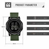 Picture of YUINK Men's Ultra-Thin Stainless Steel Digital Sports Watch, Multifunctional Chronograph Minimalist Waterproof - Fashion Wrist Watch for Men (Black Green)