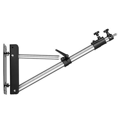 Picture of Neewer Wall Mounting Triangle Boom Arm for Photography Strobe Light, Monolight, Softbox, Umbrella, Reflector and Ring Light, Support 180 Degree Rotation, Max Length 4 Feet/125cm (Silver)