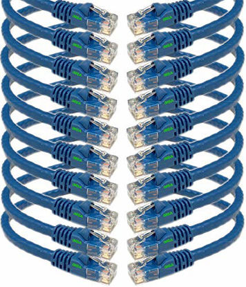 Picture of iMBAPrice - 3ft Cat5e Network Ethernet Patch Cable (10 Pack) - Blue