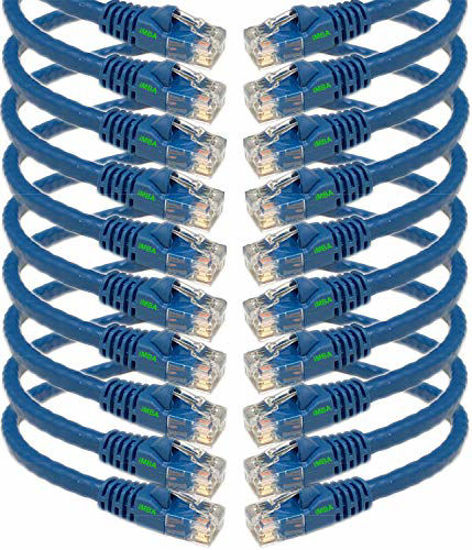 Picture of iMBAPrice - 3ft Cat5e Network Ethernet Patch Cable (10 Pack) - Blue