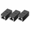 Picture of Ethernet Extender RJ45 Couplers Network Cable Coupler Cat 5 Coupling Lnternet Female to Female Connector Lnline Coupler for Cat5/ Cat5e/ Cat6e/ Cat7 Ethernet Extension Cable(3 Pack Black)