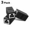 Picture of Ethernet Extender RJ45 Couplers Network Cable Coupler Cat 5 Coupling Lnternet Female to Female Connector Lnline Coupler for Cat5/ Cat5e/ Cat6e/ Cat7 Ethernet Extension Cable(3 Pack Black)