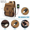 Picture of Modoker Vintage Backpack for Men Women, Canvas Bookpack Fits Most 15.6 Inches Computer and Tablets, Rucksack Backpack with USB Charging Port, Brown